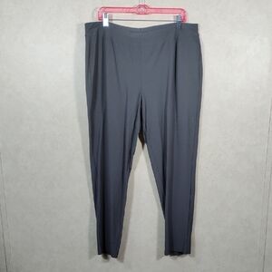 H154 Eileen Fisher gray crepe knit straight leg pull on pants XL